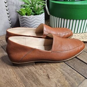Clarks Serafyna Leather Loafers Dark Tan
